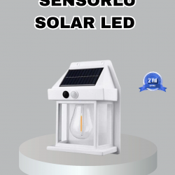 Mey İthalat® Üç Modlu Güneş Enerjili Duvar Lambası 1800mAh Bataryalı ve Hareket Sensörlü
