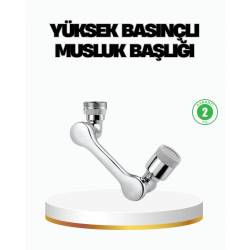 Mey İthalat® Üç Segmentli 1080 Derece Musluk Aparatı Esnek Döner Havalandırıcı Pratik Kullanım