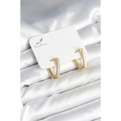 Mey İthalat® Üçgen Model Zirkon Taşlı Kadın Küpe