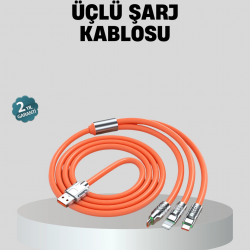 Mey İthalat® ÜÇLÜ Şarj Kablosu – Yüksek Hızlı, Dayanıklı ve Uzun Ömürlü