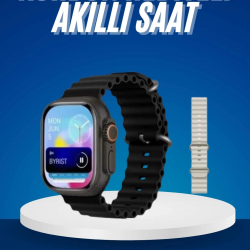 Mey İthalat® Ultra Akıllı Saat 49 Mm Çift Kordonlu Arama Cevaplama Bluetooth Bağlantılı