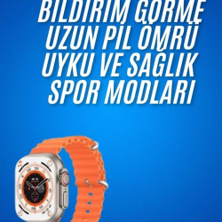 Mey İthalat® Ultra Akıllı Saat 49 Mm Çift Kordonlu Arama Cevaplama Bluetooth Bağlantılı