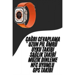 Mey İthalat® Ultra Max Kordon Kilitli Akıllı Saat Amoled Ekran Titreşimli Çağrı Cevaplayabilen