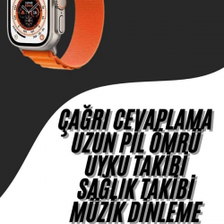 Mey İthalat® Ultra Max Kordon Kilitli Akıllı Saat Amoled Ekran Titreşimli Çağrı Cevaplayabilen