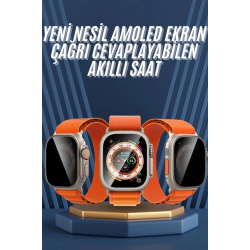 Mey İthalat® Ultra Max Kordon Kilitli Akıllı Saat Amoled Ekran Titreşimli Çağrı Cevaplayabilen