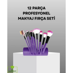 Mey İthalat® Ultra Yumuşak 12’li Makyaj Fırça Seti – Dökülme Yapmaz, Dalin Şampuan ile Temizlenebilir