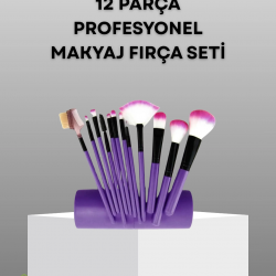 Mey İthalat® Ultra Yumuşak 12’li Makyaj Fırça Seti – Dökülme Yapmaz, Dalin Şampuan ile Temizlenebilir