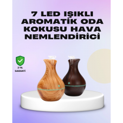 Mey İthalat® Ultrasonik Ahşap Desenli 130ml Aromaterapi Difüzör ve Hava Nemlendirici