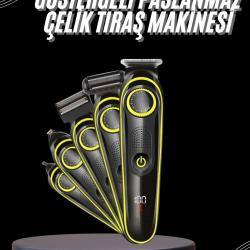 Mey İthalat® Unısex Çok Fonksiyonlu Bakım Seti Led Göstergeli Tıraş Makinesi Saç Sakal Vücut