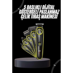 Mey İthalat® Unısex Çok Fonksiyonlu Bakım Seti Led Göstergeli Tıraş Makinesi Saç Sakal Vücut