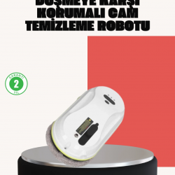 Mey İthalat® UPS Destekli Düşmeye Karşı Korumalı Cam Temizleme Robotu