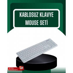 Mey İthalat® USB Alıcılı Kablosuz Klavye Mouse - Geniş Uyumluluk, Sessiz Tuşlar