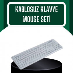 Mey İthalat® USB Alıcılı Kablosuz Klavye Mouse - Geniş Uyumluluk, Sessiz Tuşlar