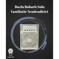 Mey İthalat® USB Bağlantılı 3'ü 1 Arada Nemlendirici Mini Klima Fan | 7 Renk Işıklı