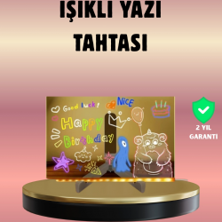 Mey İthalat® USB Bağlantılı LED Akrilik Çizim ve Not Tahtası