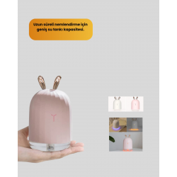 Mey İthalat® USB Bağlantılı Sessiz Çalışan LED Işıklı Nemlendirici Difüzör 200 ml