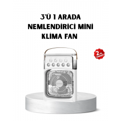 Mey İthalat® USB Bağlantılı Taşınabilir Mini Klima Fan 500ML Su Hazneli ve Sessiz Çalışma