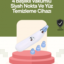 Mey İthalat® USB Destekli 4 Başlıklı Siyah Nokta Vakum Cihazı – Gözenek Temizleyici ve Cilt Yenileyici Bakım Aleti