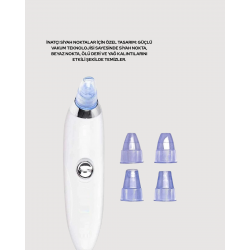 Mey İthalat® USB Destekli 4 Başlıklı Siyah Nokta Vakum Cihazı – Gözenek Temizleyici ve Cilt Yenileyici Bakım Aleti