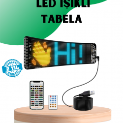 Mey İthalat® USB Destekli LED Mağaza Tabelası – Renkli RGB Kayan Yazı Paneli