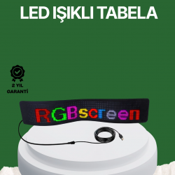 Mey İthalat® USB Girişli RGB LED Tabela Ayarlanabilir Parlaklık ve Kayan Yazı Özellikli