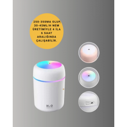 Mey İthalat® USB Girişli Taşınabilir Mini Nemlendirici 300ml Su Hazneli