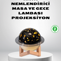 Mey İthalat® USB Projeksiyon Gece Lambası ve Hava Nemlendirici – Aromaterapi Destekli, Taşınabilir Mini
