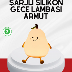 Mey İthalat® USB Şarjlı Armut Gece Lambası Dokunmatik Renk Değişimli