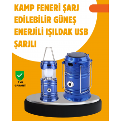 Mey İthalat® USB Şarjlı Çok Fonksiyonlu Kamp Feneri – Taşınabilir ve Dayanıklı