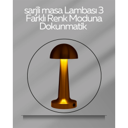 Mey İthalat® USB Şarjlı Dokunmatik LED Masa Lambası – 3 Renk Modu & Dimmer