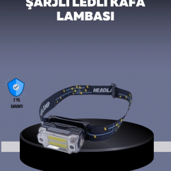 Mey İthalat® USB Şarjlı Mini LED KAFA Feneri 50m Odak 150m Geniş Aydınlatm