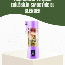 Mey İthalat® USB Şarjlı Portatif Blender 380ml Çelik 304 Bıçaklı Mobil Smoothie Maker