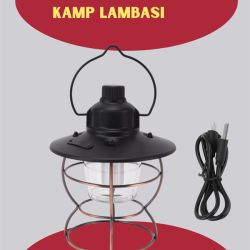 Mey İthalat® USB Şarjlı Retro LED Kamp Feneri – 4 Işık Modu, Su Geçirmez, Taşınabilir