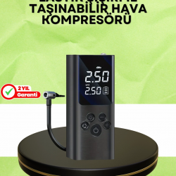 Mey İthalat® USB Şarjlı Taşınabilir Hava Kompresörü Dijital Ekranlı