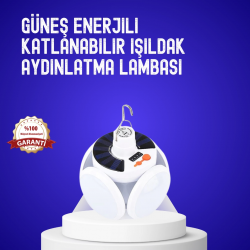 Mey İthalat® USB ve Solar Şarjlı Katlanabilir 5 Taraflı LED Lamba