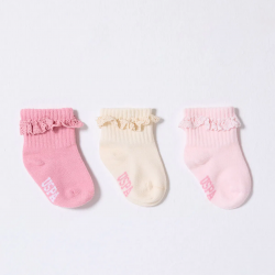 Mey İthalat® U.S.Polo Kız Bebek Çorap USB2208 Pudra Ekru Somon