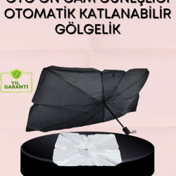 Mey İthalat® UV Korumalı Şemsiye Tipi Oto Güneşliği - Geniş Araç Uyumu