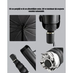 Mey İthalat® UV Korumalı Şemsiye Tipi Oto Güneşliği - Geniş Araç Uyumu