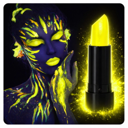 Mey İthalat® UV Neon Sarı Ruj – Karanlıkta Parlayan Makyaj Boyası