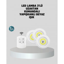 Mey İthalat® Uzaktan Kumandalı 3’lü Ayarlanabilir Spot LED Işık Seti
