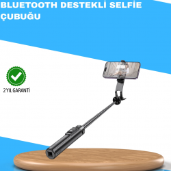 Mey İthalat® Uzaktan Kumandalı Bluetooth Selfie Çubuğu– Işıklı, 130 cm Ayarlanabilir