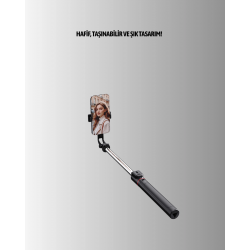 Mey İthalat® Uzaktan Kumandalı Bluetooth Selfie Çubuğu– Işıklı, 130 cm Ayarlanabilir