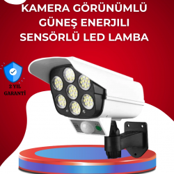 Mey İthalat® Uzaktan Kumandalı Güneş Enerjili LED Güvenlik Lambası Kamera Tipi Hareket Sensörlü