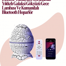 Mey İthalat® Uzaktan Kumandalı, USB Girişli, Döner Projektör Lamba