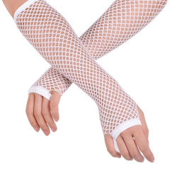 Mey İthalat® Uzun File Örgü Eldiven Beyaz Renk