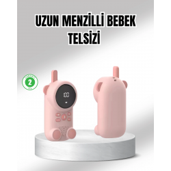Mey İthalat® Uzun Menzilli Bebek Telsizi 1-3 Km Çekim 22 Kanal LCD Ekran VOX Şarjlı