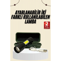 Mey İthalat® Uzun Menzilli Şarjlı El Feneri Uzun Ömürlü Led Işık Lamba