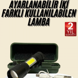 Mey İthalat® Uzun Menzilli Şarjlı El Feneri Uzun Ömürlü Led Işık Lamba