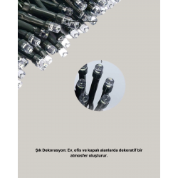 Mey İthalat® Uzun Ömürlü LED Teknolojili 10 Metre Şık Işıklı Süsleme Seti
