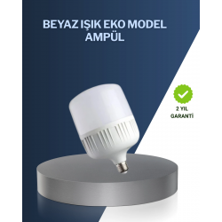 Mey İthalat® Uzun Ömürlü Şarjlı LED Ampul 30 Watt Güçlü Aydınlatma